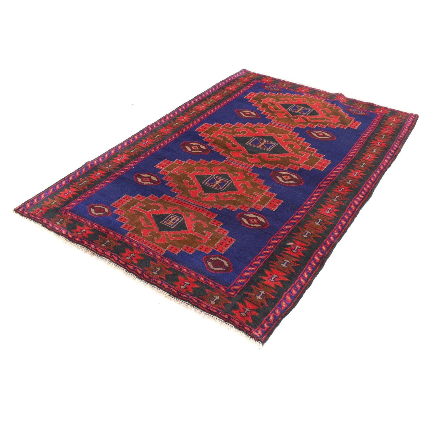 Blue Color Baluchi Rug 4' 7" x 6' 6" ft / 139 x 199 cm - No. G20506