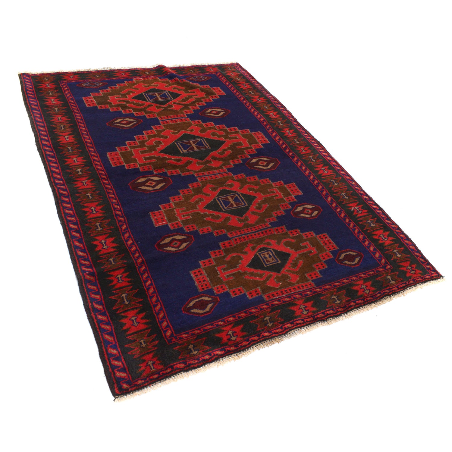 Blue Color Baluchi Rug 4' 7" x 6' 6" ft / 139 x 199 cm - No. G20506