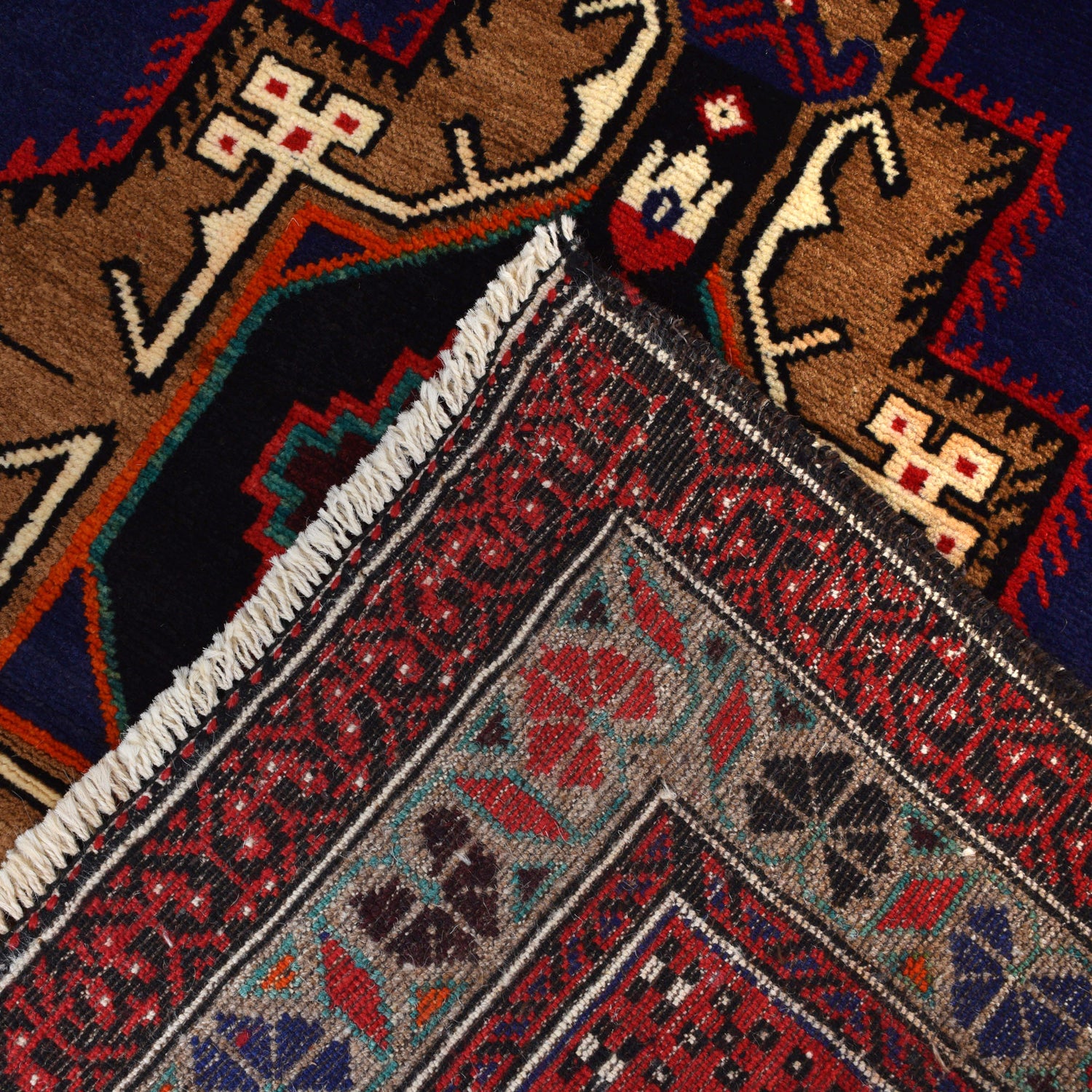 Blue Color Baluchi Rug 4' 4" x 6' 6" ft / 131 x 197 cm - No. G20803