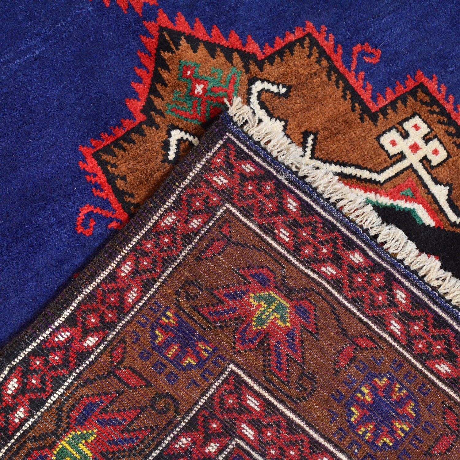 Blue Color Baluchi Rug 4' 4" x 6' 8" ft / 132 x 202 cm - No. G21372