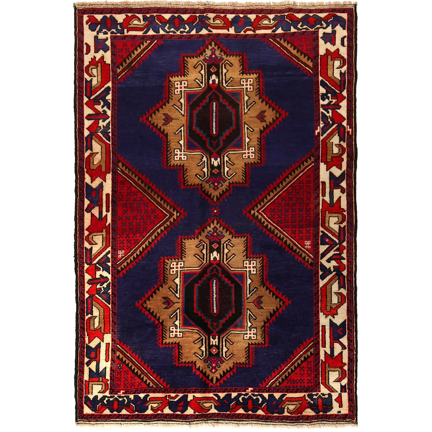 Tribal Baloch Rug 4' 0" x 6' 0" ft / 123 x 184 cm - No. G21374