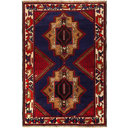 Tribal Baloch Rug 4' 0" x 6' 0" ft / 123 x 184 cm - No. G21374