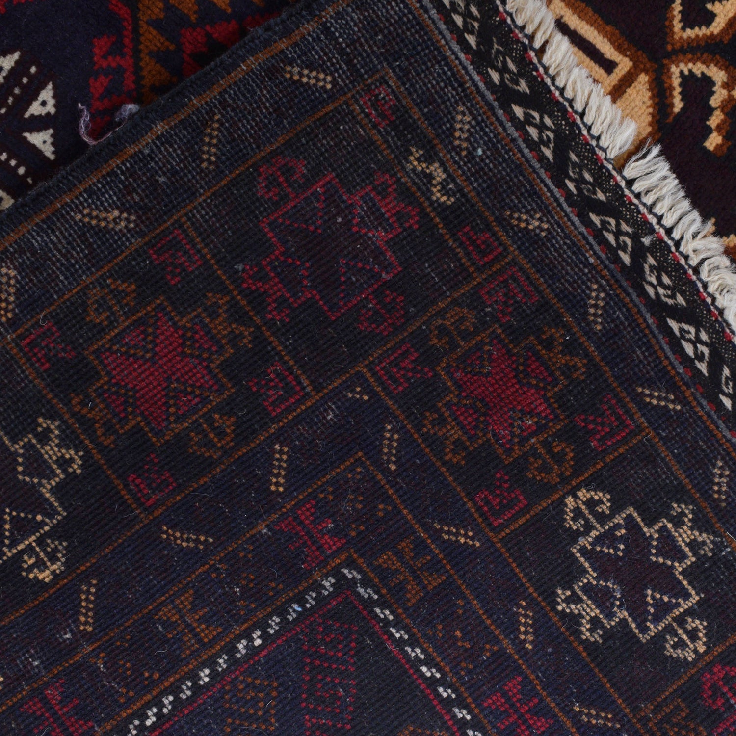 Hand Knotted Baluchi Rug 4' 1" x 7' 1" ft / 124 x 217 cm - No. G21502