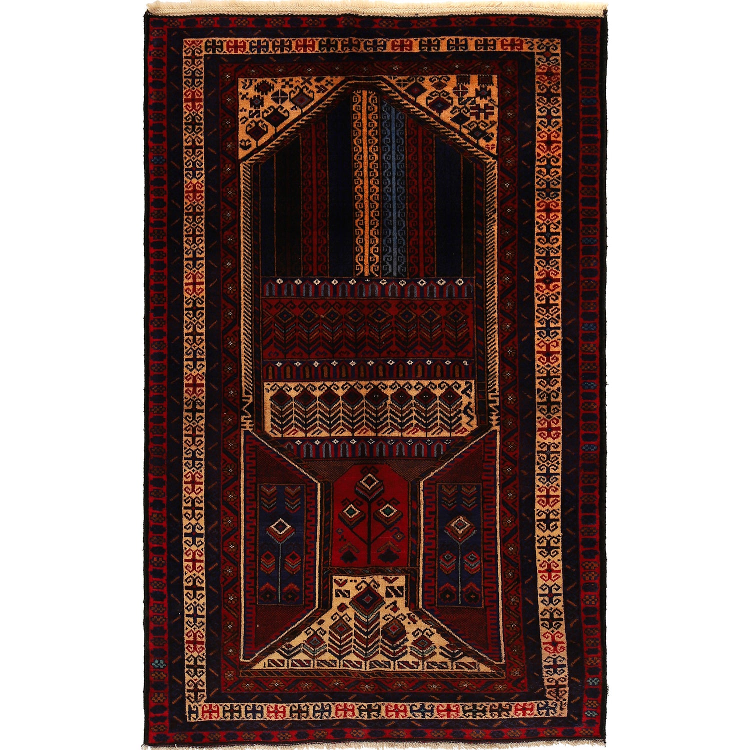 Baluch Short Rug 4' 3" x 6' 6" ft / 119 x 198 cm - No. G21503