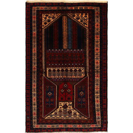 Baluch Short Rug 4' 3" x 6' 6" ft / 119 x 198 cm - No. G21503