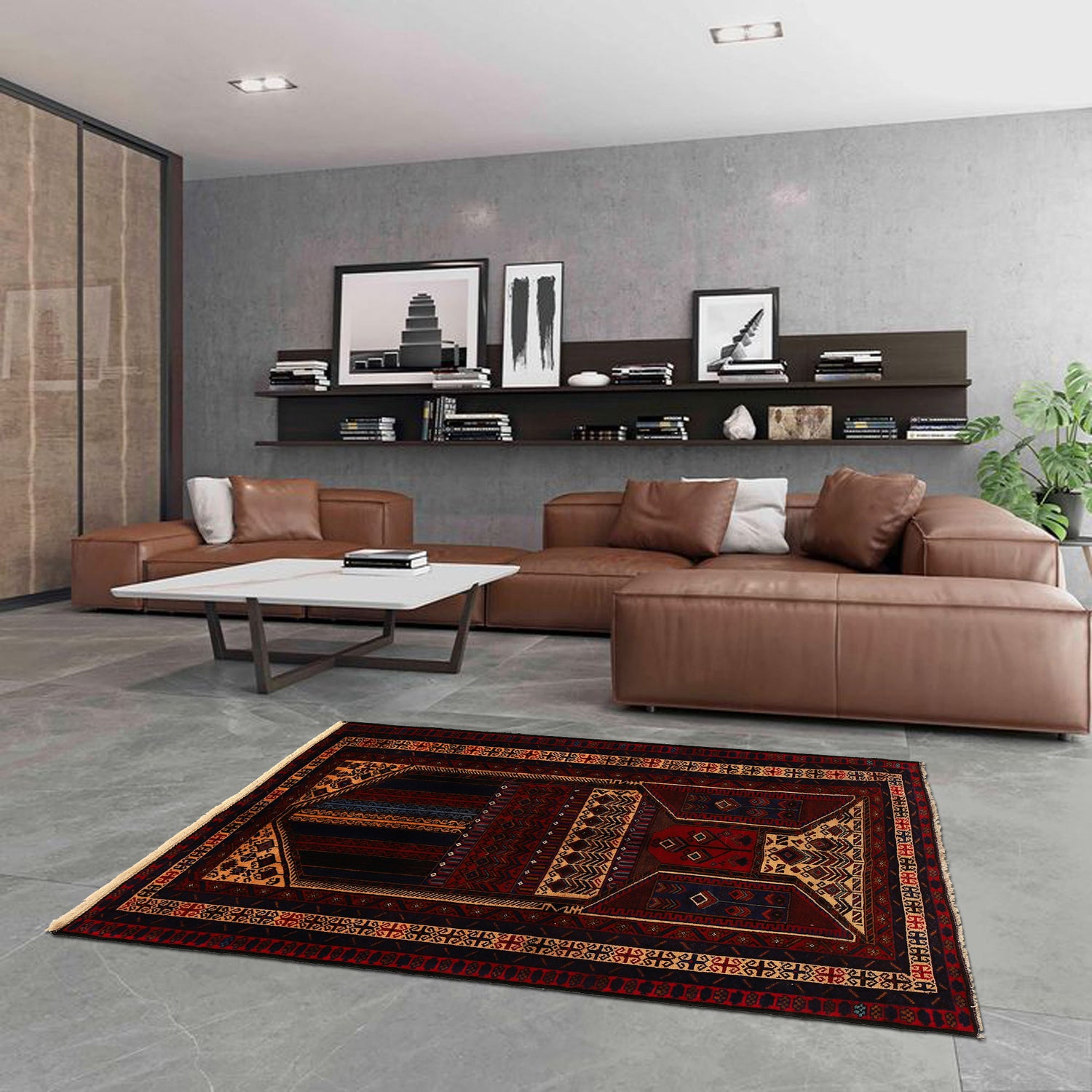 Baluch Short Rug 4' 3" x 6' 6" ft / 119 x 198 cm - No. G21503