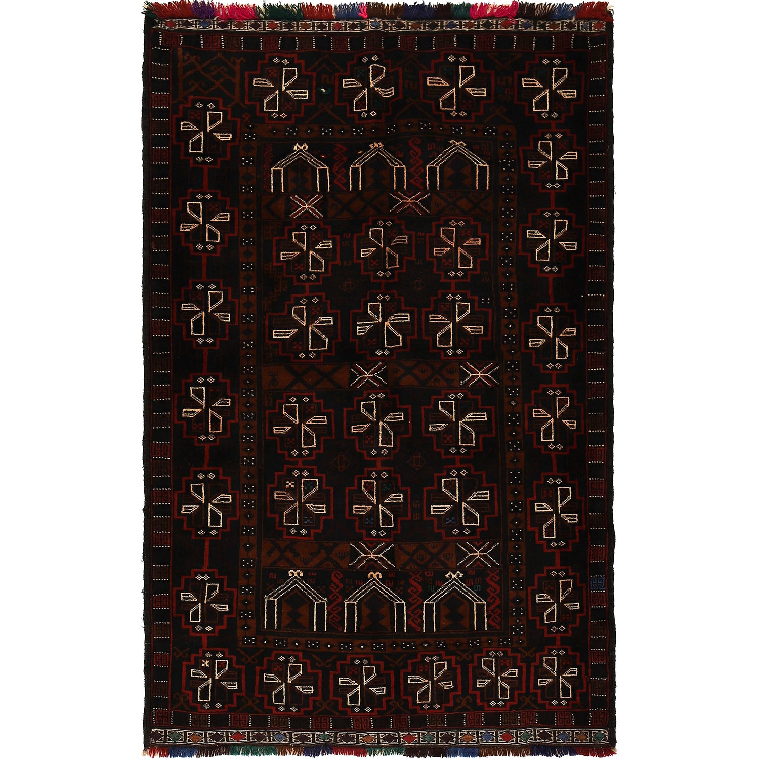 Baluch Short Rug 4' 2" x 6' 7" ft / 128 x 200 cm - No. G21505