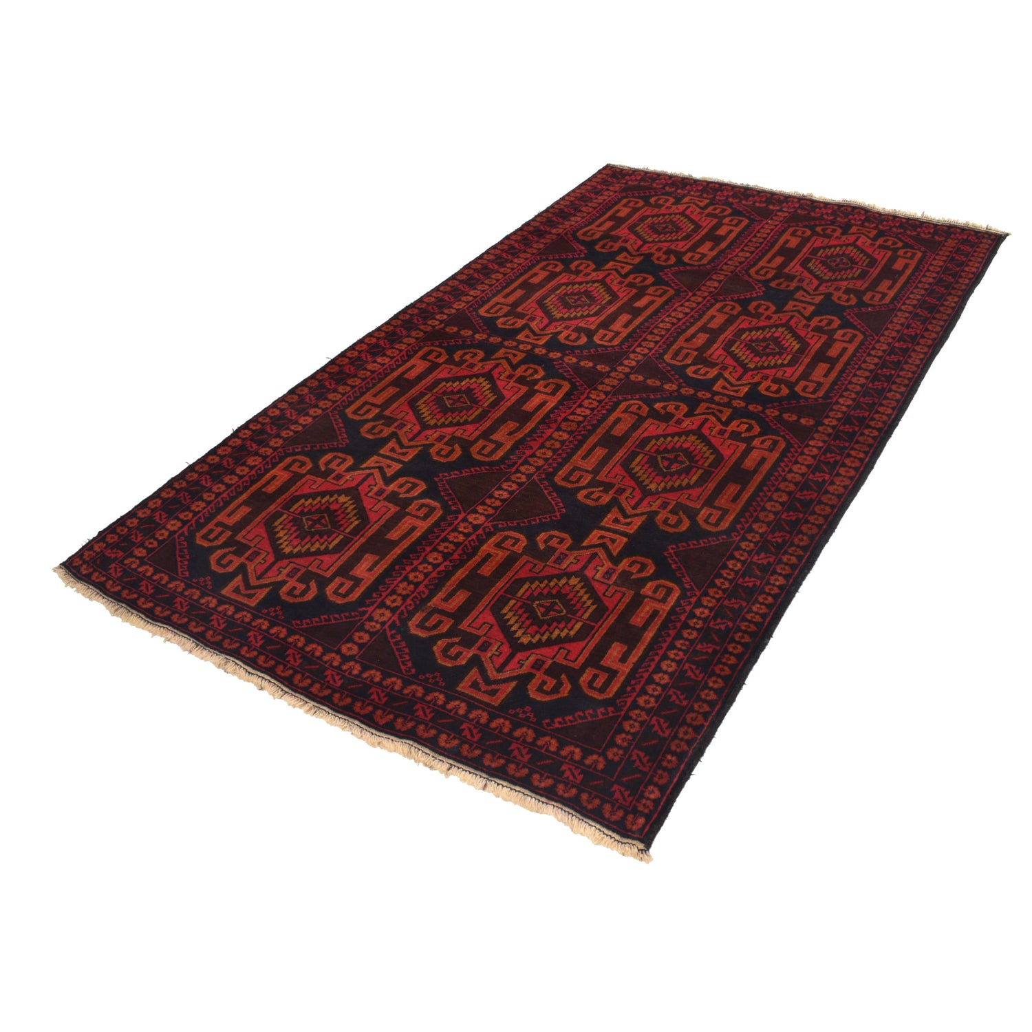 Tribal Baloch Rug 4' 0" x 7' 5" ft / 123 x 226 cm - No. G21980