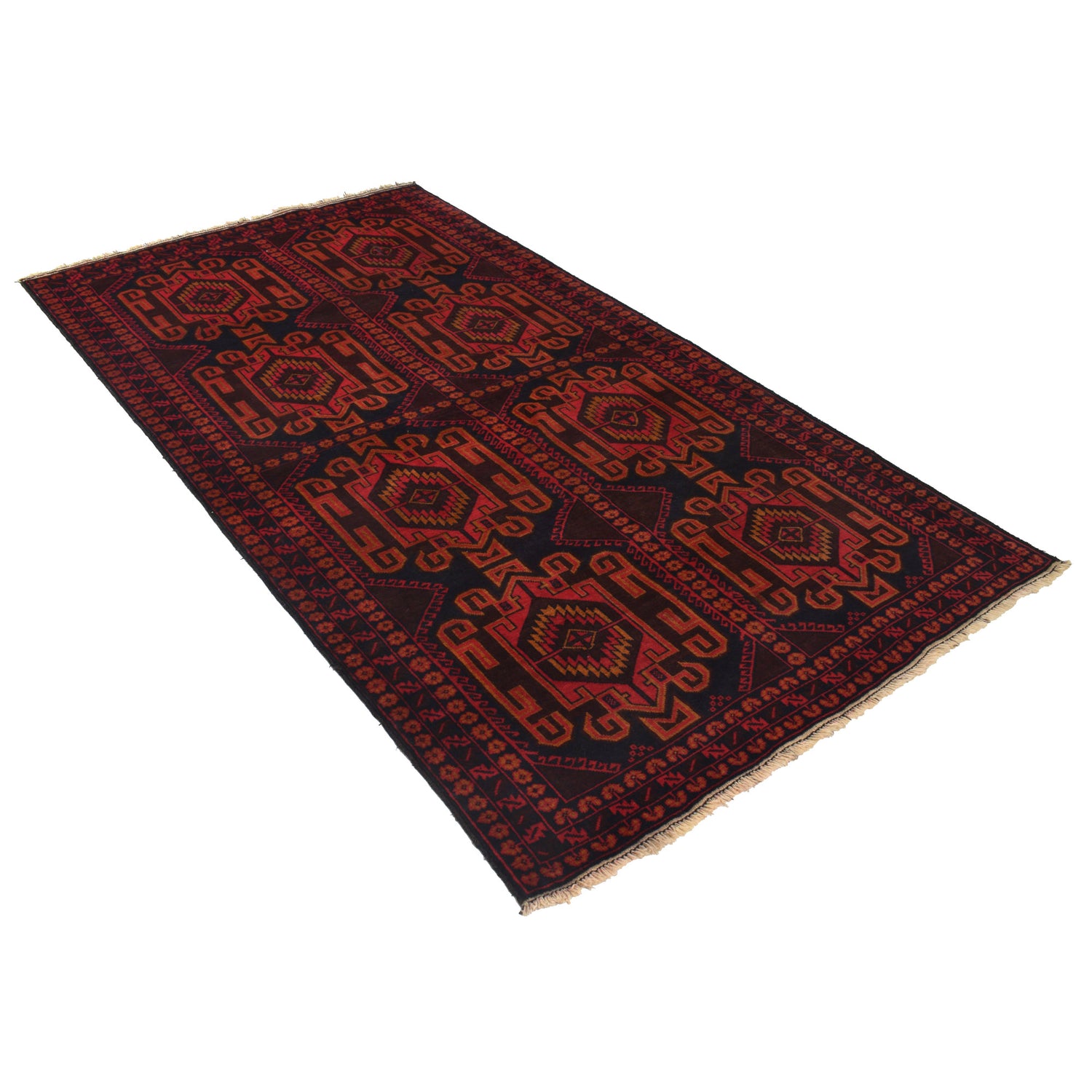 Tribal Baloch Rug 4' 0" x 7' 5" ft / 123 x 226 cm - No. G21980