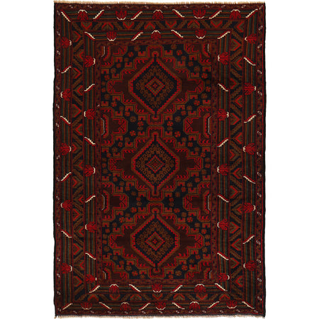 Traditional Baloch Rug 4' 3" x 6' 3" ft / 129 x 190 cm - No. G21982