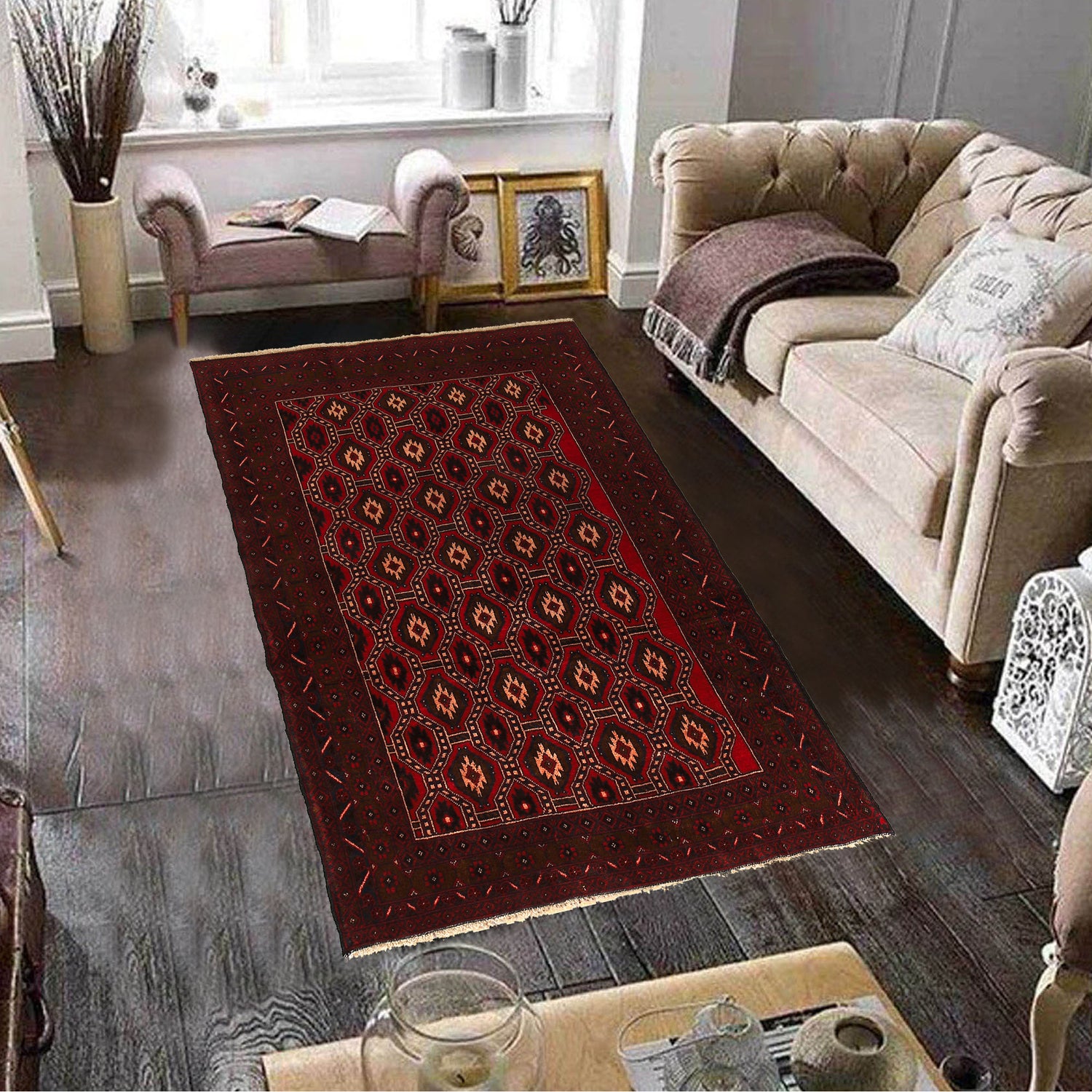Baluch Short Rug 4' 2" x 6' 1" ft / 127 x 185 cm - No. G21983