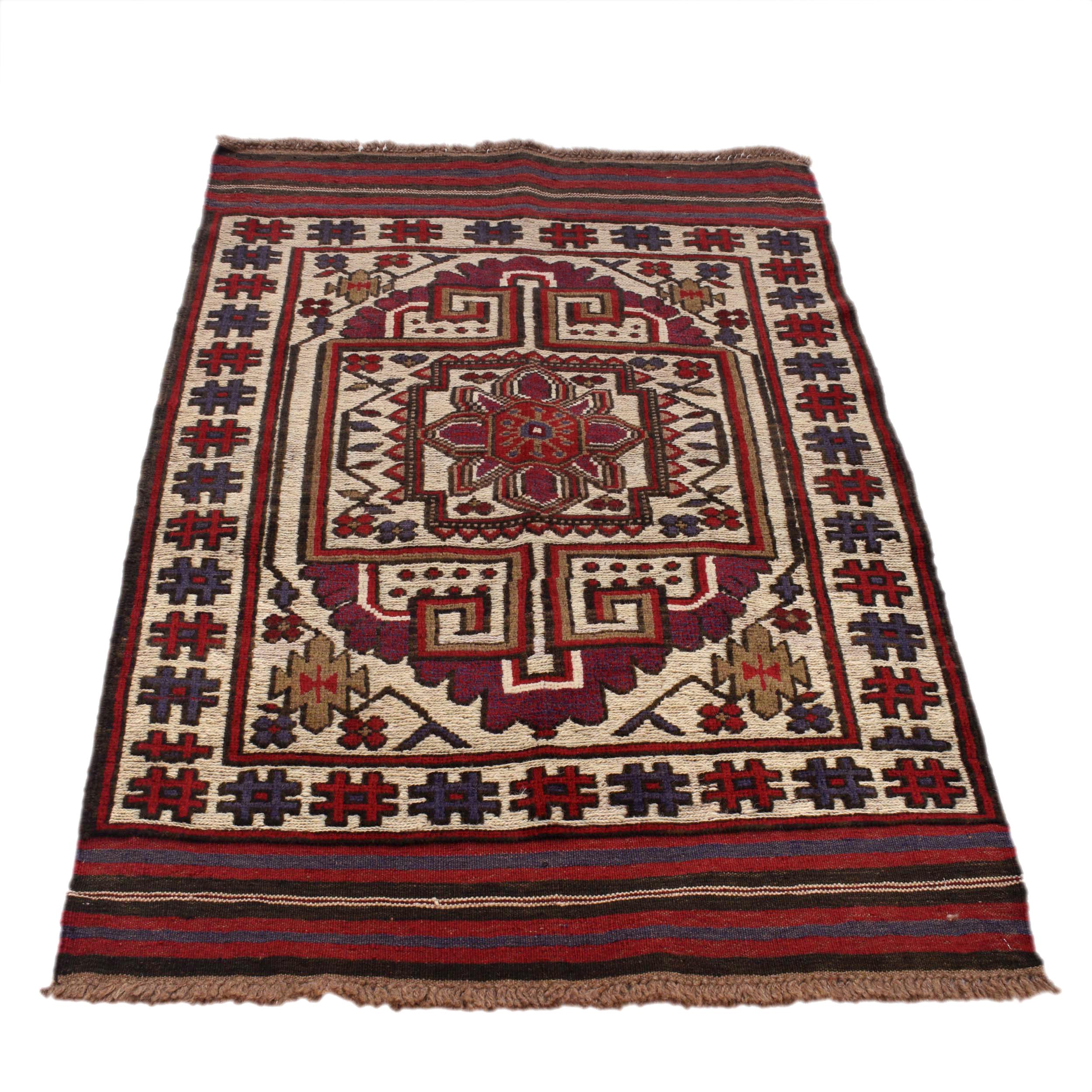 Handmade Vintage Kilim 2' 11" x 4' 7" ft / 89 x 140 cm - No. G22211