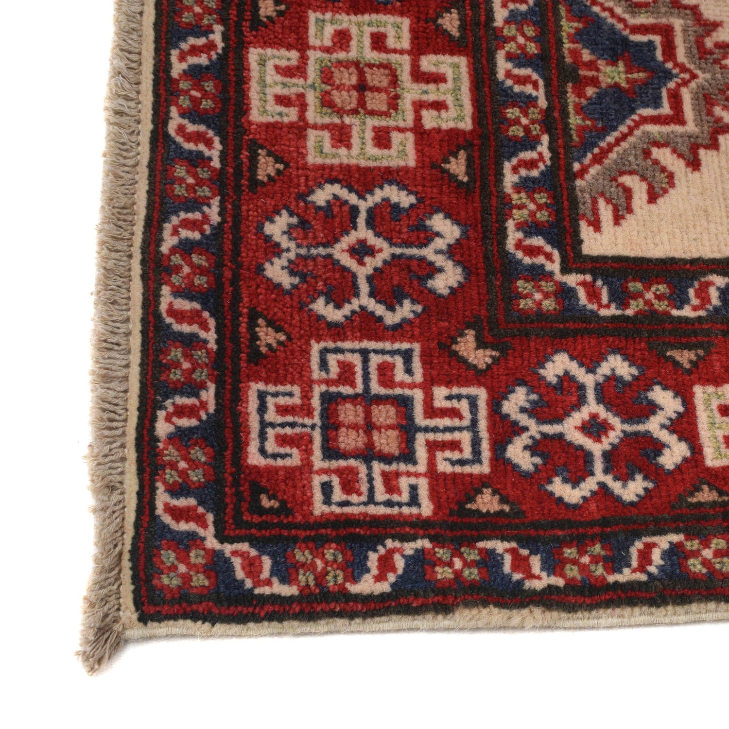 Hand knotted Kazak Carpet 3' 3" x 4' 10" ft / 98 x 147 cm - No. G22654