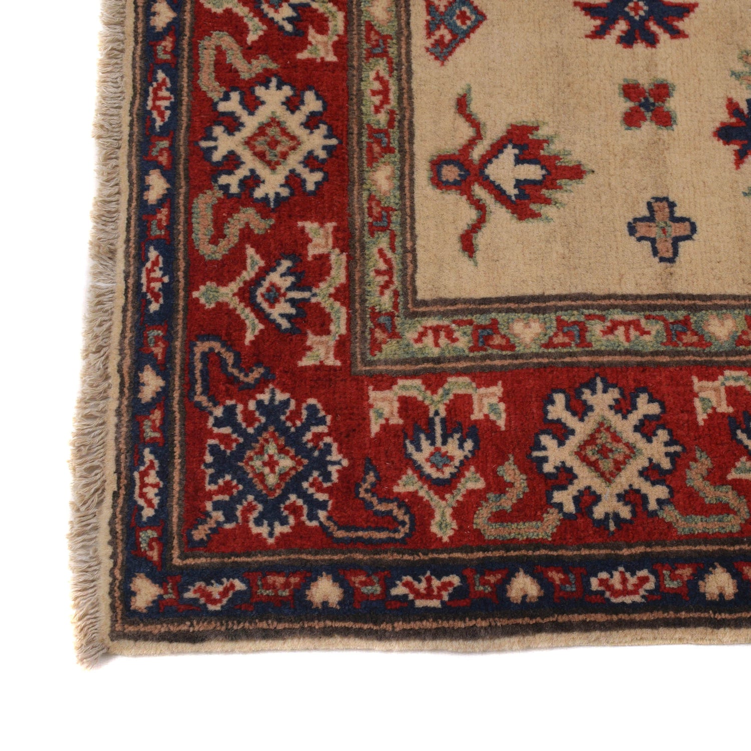 Ivory Color Kazak Rug 3' 5" x 4' 9" ft / 104 x 144 cm - No. G22666