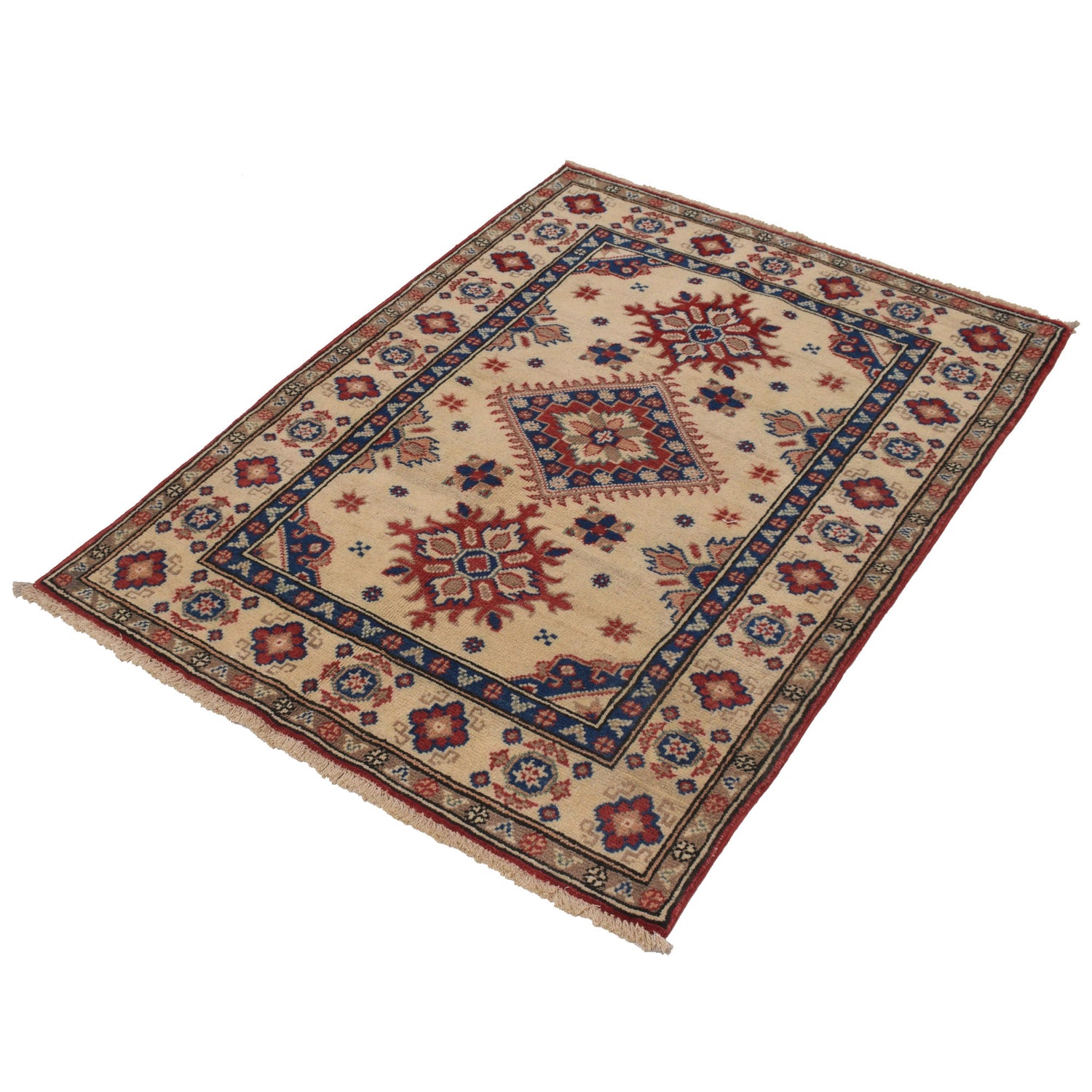 Hand knotted Kazak Carpet 2' 10" x 4' 0" ft / 86 x 122 cm - No. G22699