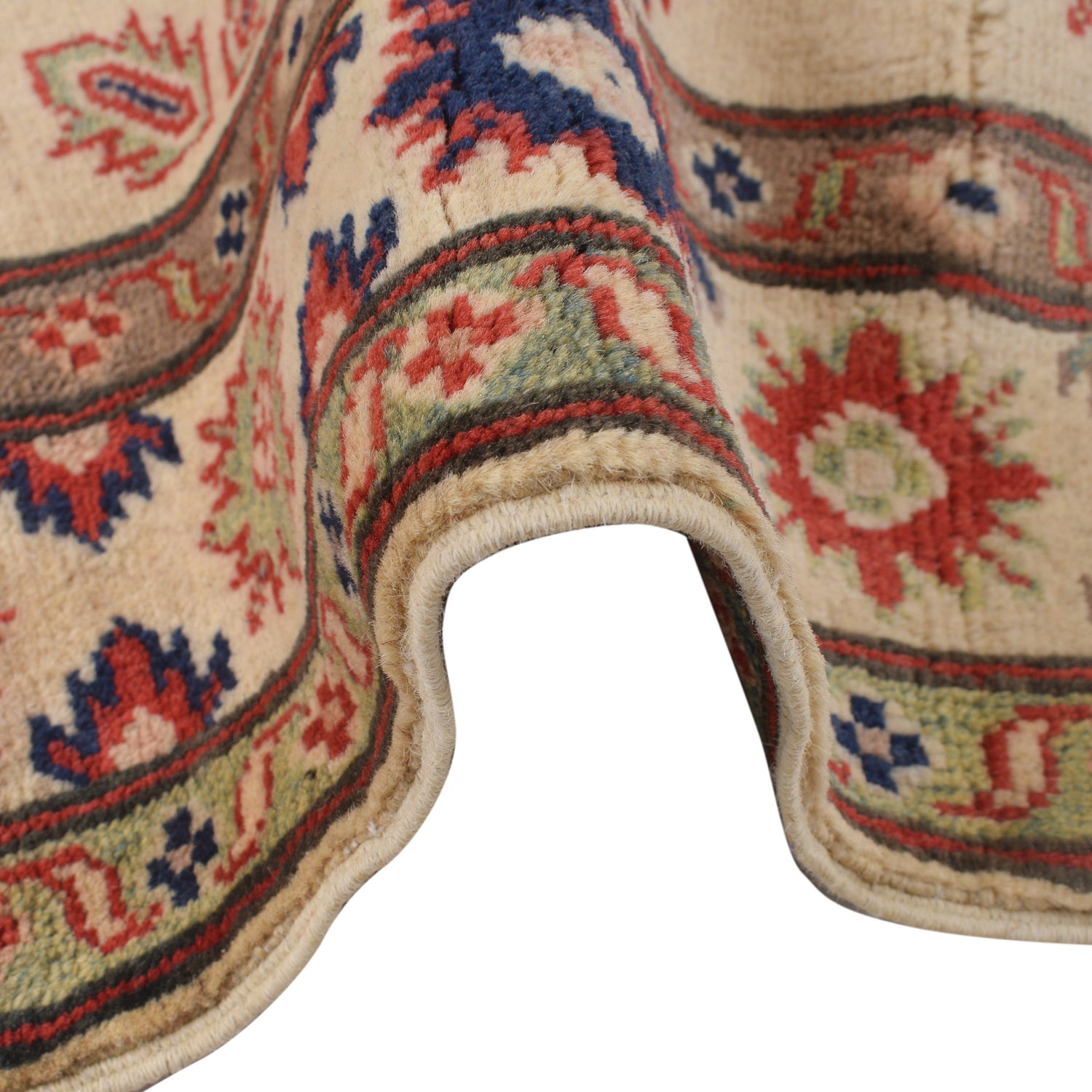 Ivory Color Kazak Rug 3' 5" x 4' 10" ft / 105 x 148 cm - No. G22744