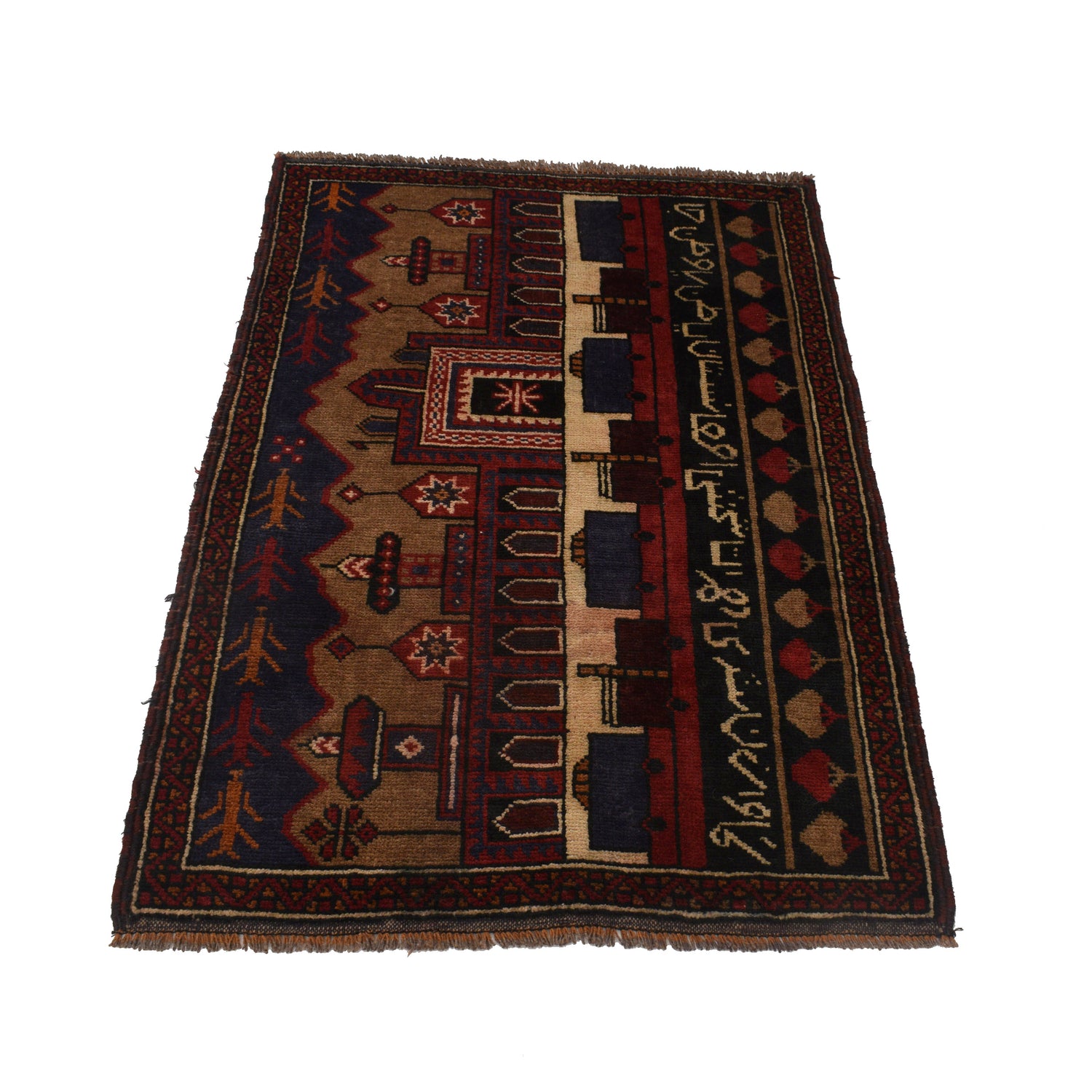 Handmade Picture Area Rug 2' 11" x 4' 6" ft / 90 x 138 cm - No. G22889