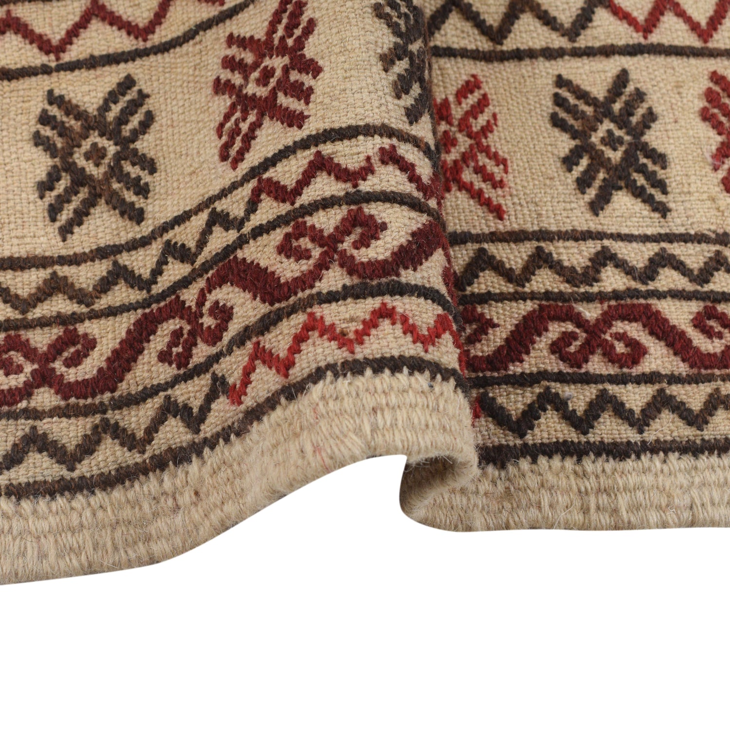 Handmade Soumak Kelim 4' 2" x 6' 5" ft / 128 x 195 cm - No. G22904