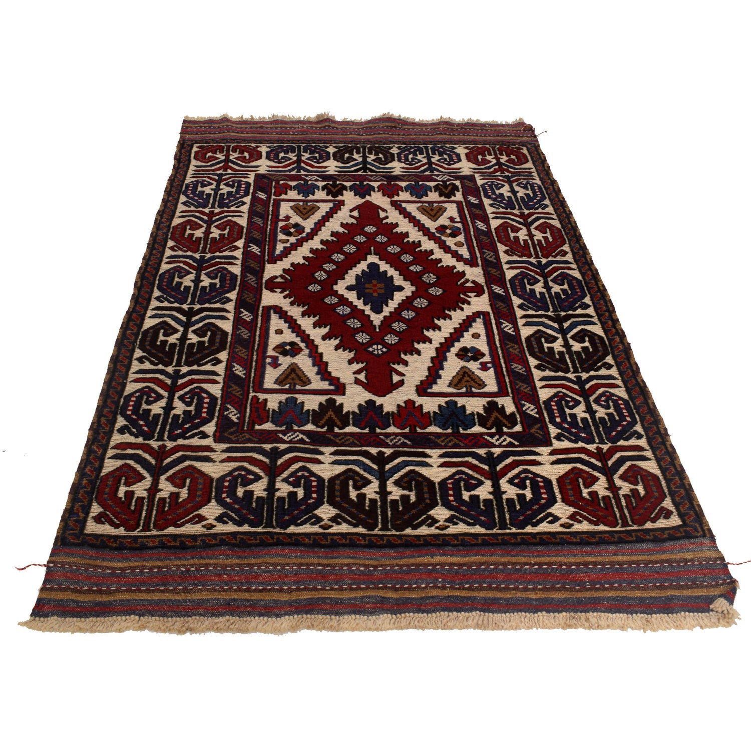 Handmade Barjista Kilim Rug 3' 10" x 6' 8" ft / 117 x 204 cm - No. G22906