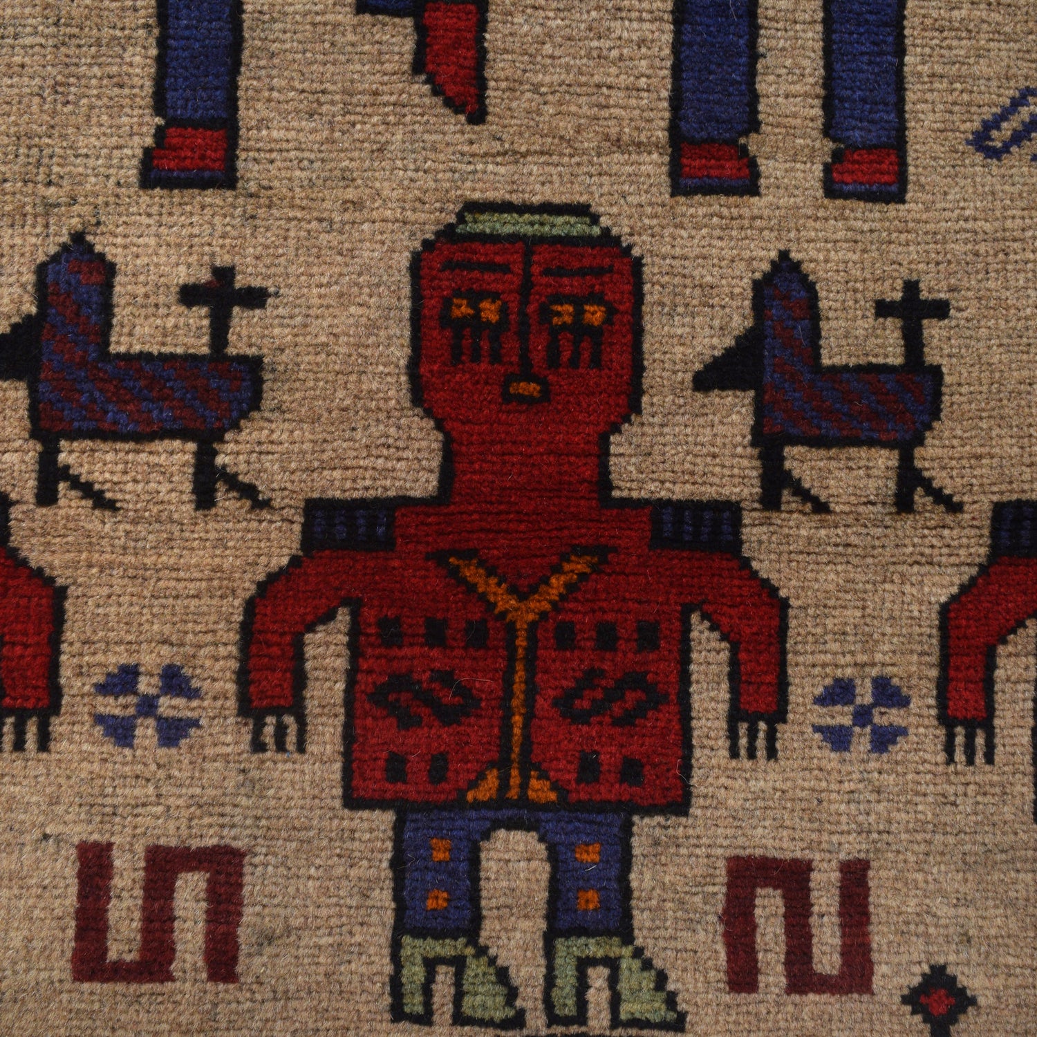 Hand Made Animal Pictorial Area Carpet  3' 1" x 4' 11" ft / 93 x 151 cm - No. G22926