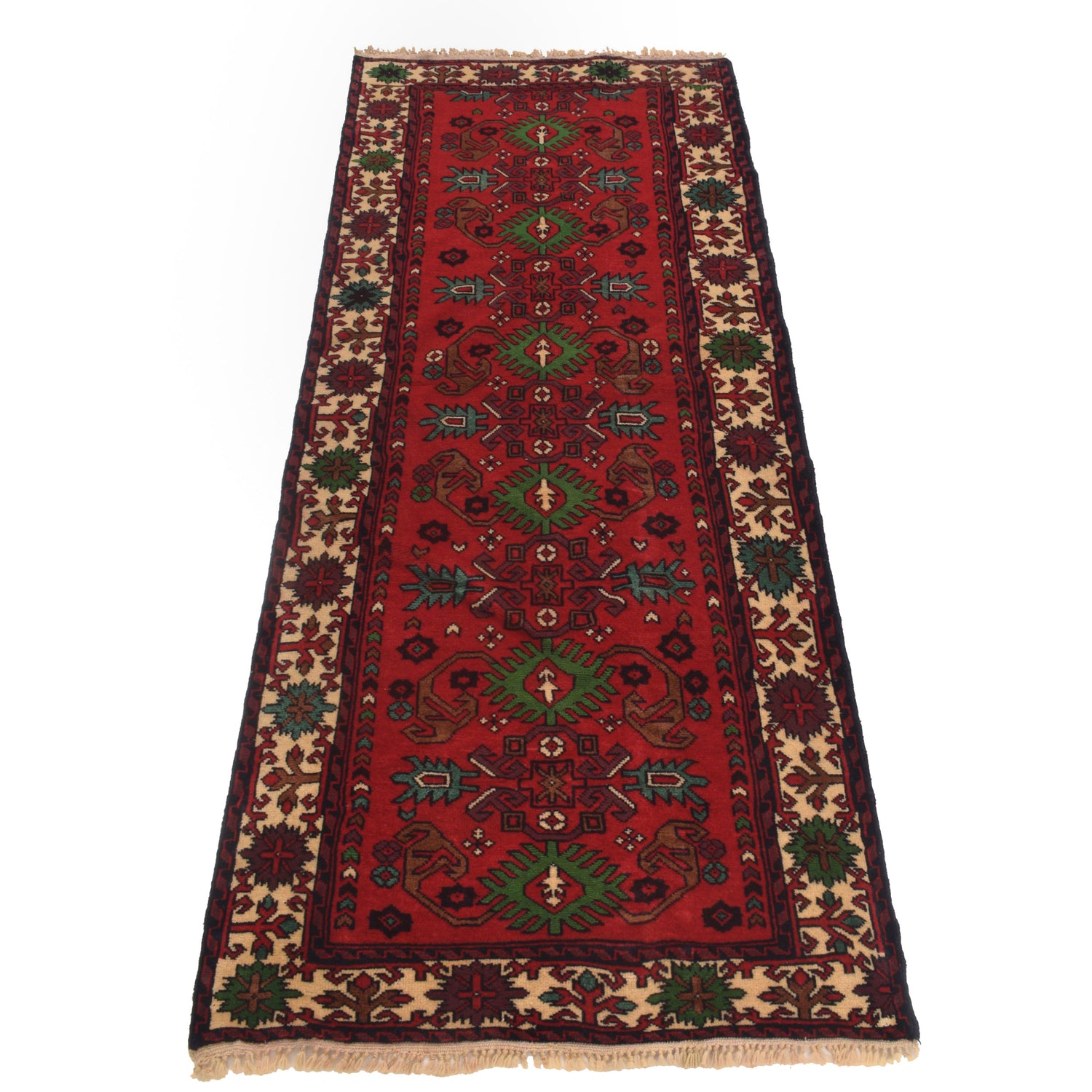 Red Bokhara Runner Rug 2' 4" x 5' 9" ft / 71 x 175 cm - No. G22929