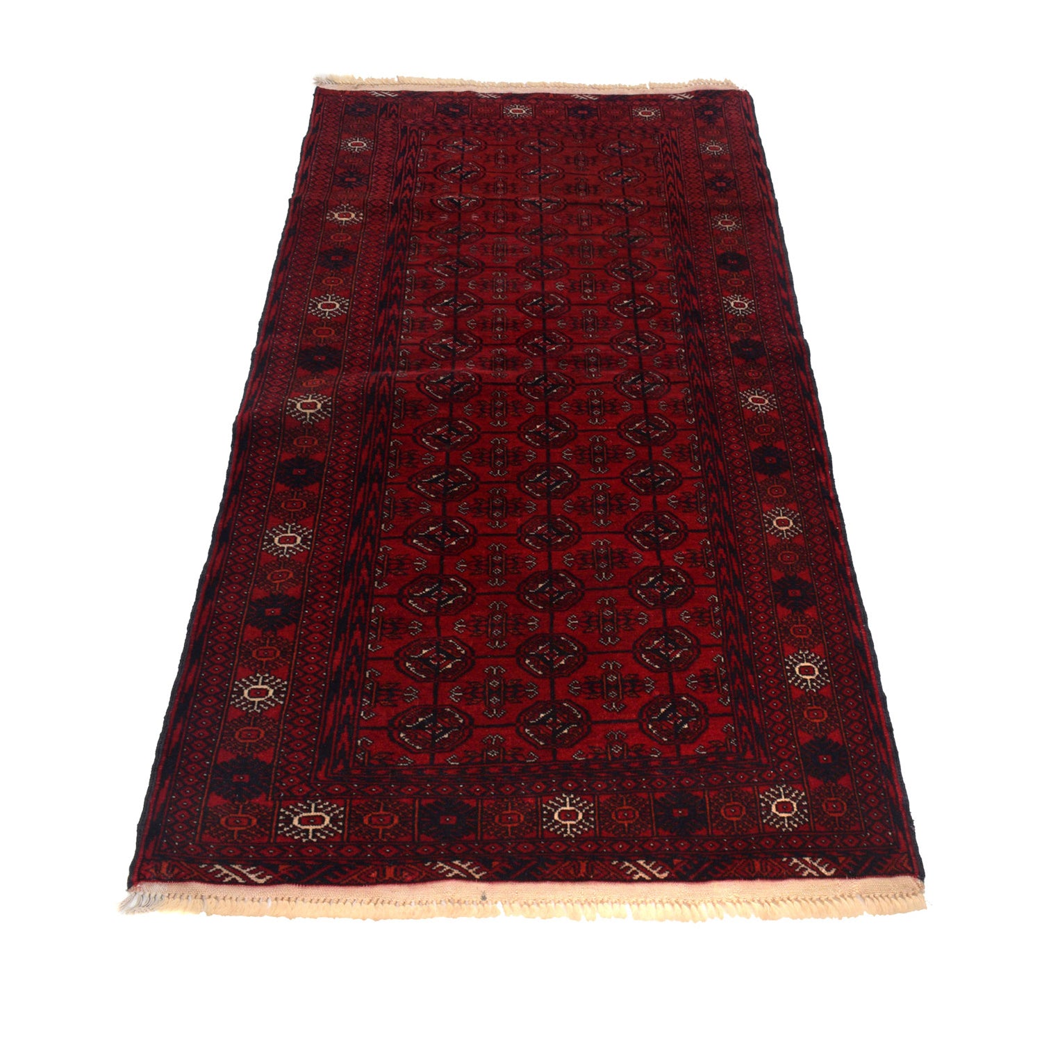 Maroon Bokhara Runner Rug 2' 11" x 5' 5" ft / 88 x 166 cm - No. G22932
