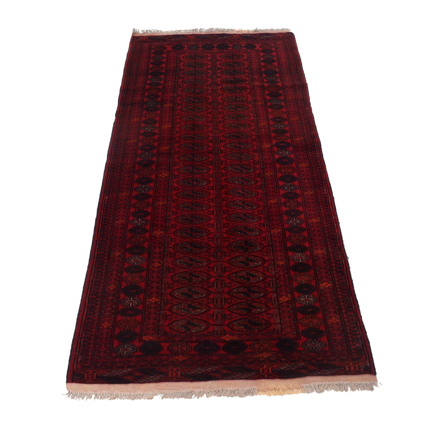 Dark Red Bokhara Runner Rug 2' 8" x 6' 1" ft / 80 x 185 cm - No. G22935