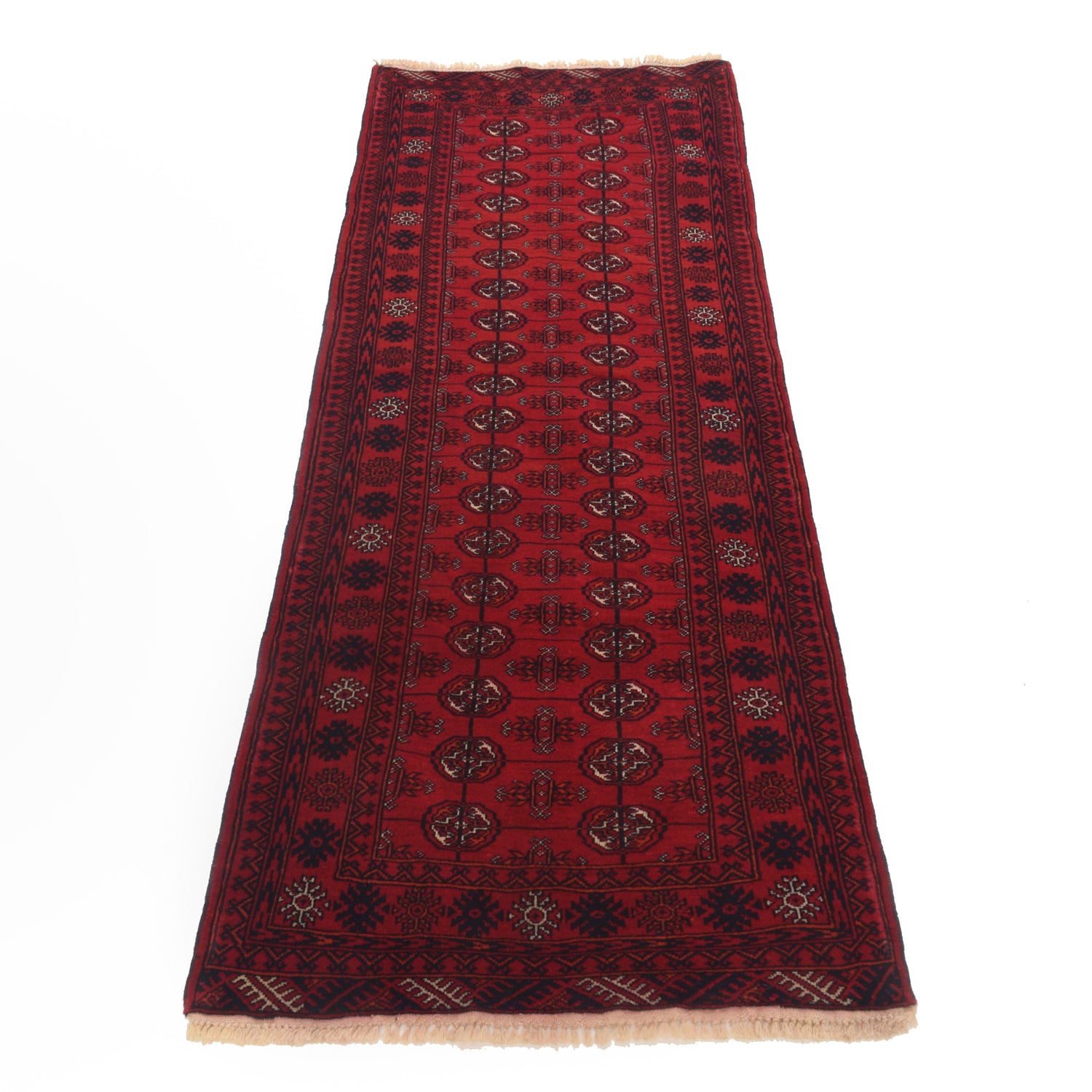 Hand Knotted Bokhara Runner Carpet 2' 6" x 6' 3" ft / 77 x 191 cm - No. G22936