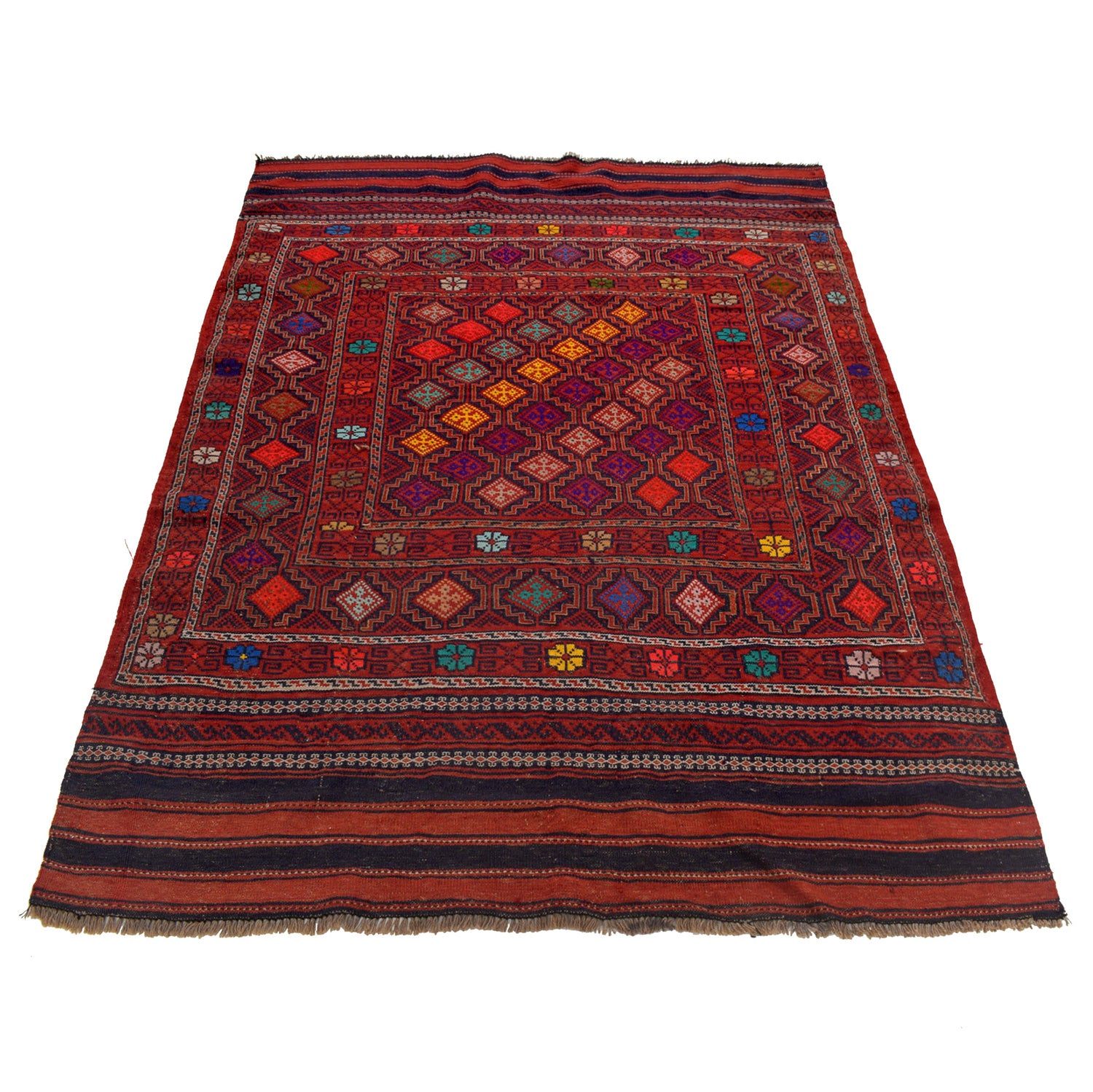 Afghan Laghari Kilim 4' 9" x 7' 3" ft / 146 x 220 cm - No. G22998