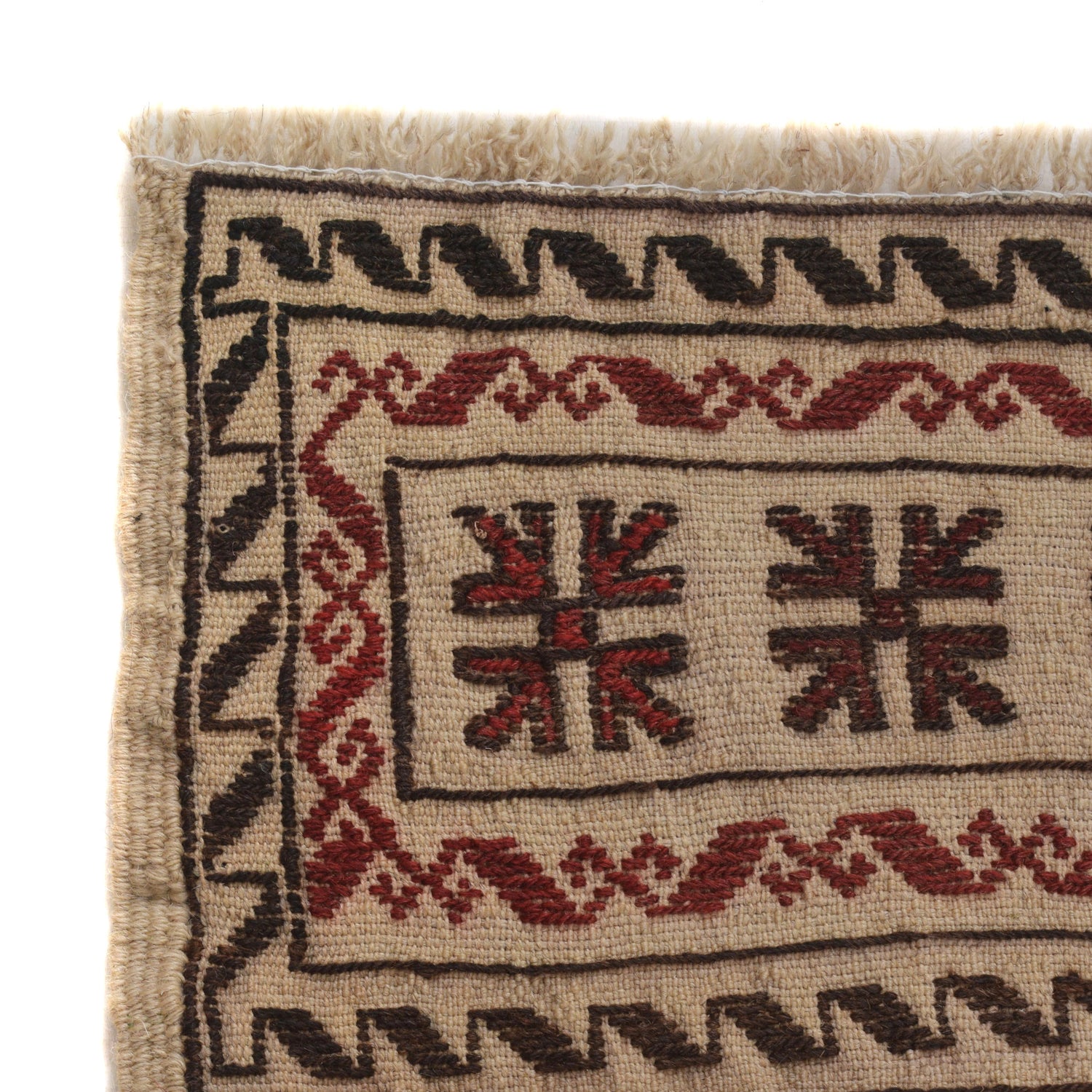 Handmade Soumak Kelim 4' 8" x 6' 3" ft / 143 x 190 cm - No. G23000