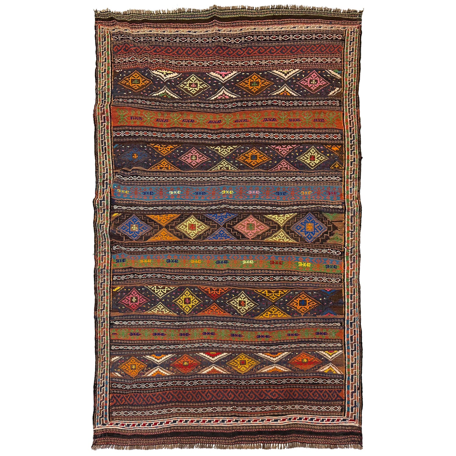 Hand Knotted Laghari Kilim 4' 6" x 6' 2" ft / 138 x 187 cm - No. G23631