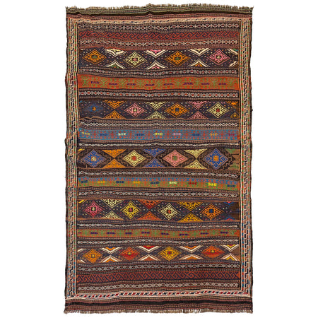 Hand Knotted Laghari Kilim 4' 6" x 6' 2" ft / 138 x 187 cm - No. G23631