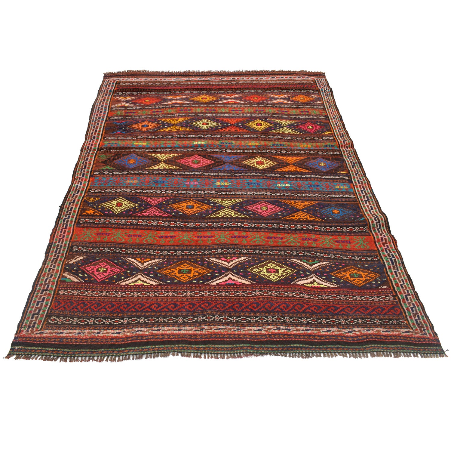 Hand Knotted Laghari Kilim 4' 6" x 6' 2" ft / 138 x 187 cm - No. G23631