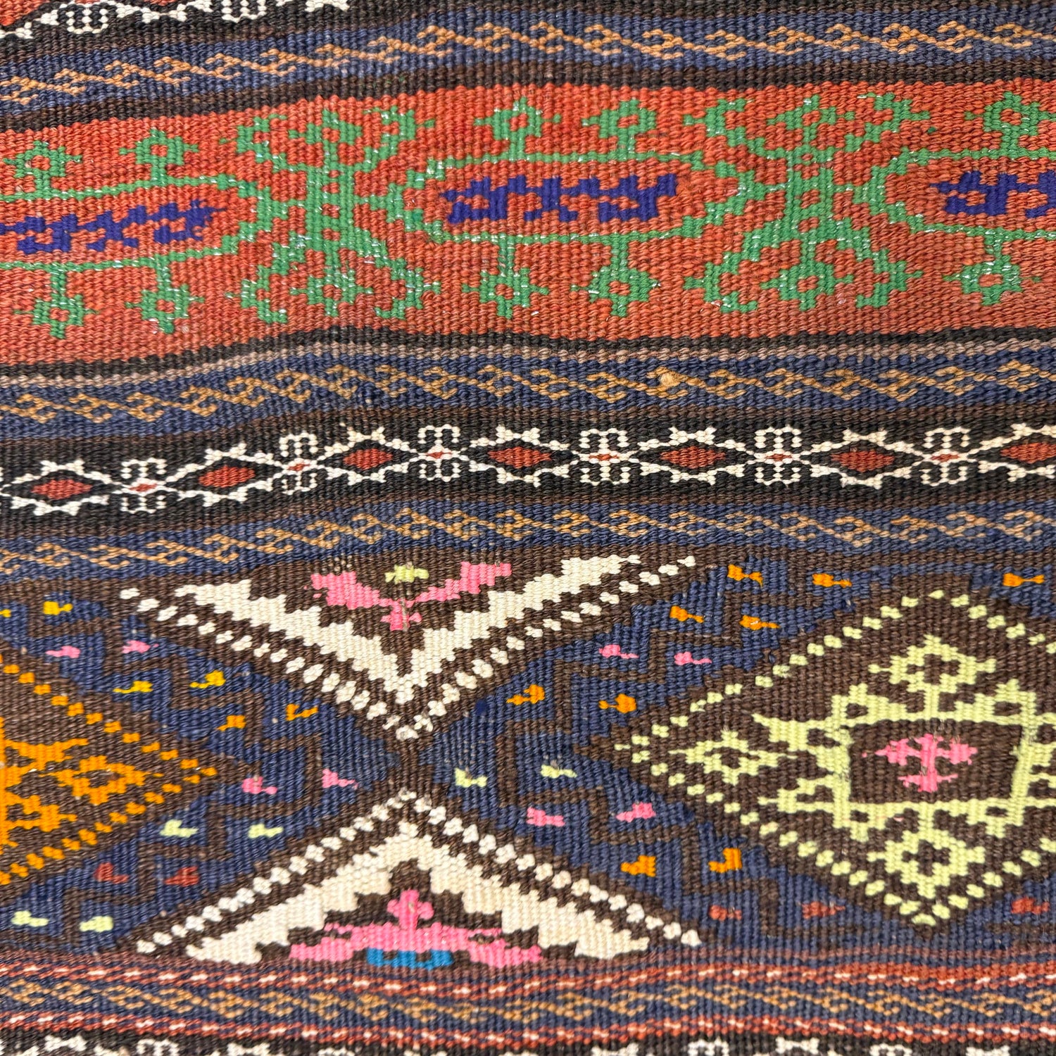 Hand Knotted Laghari Kilim 4' 6" x 6' 2" ft / 138 x 187 cm - No. G23631