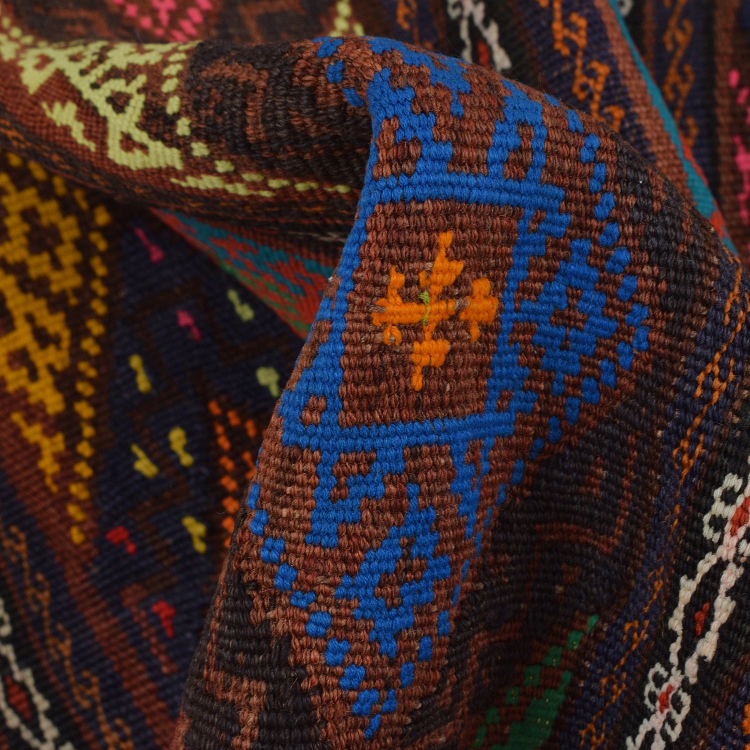 Hand Knotted Laghari Kilim 4' 6" x 6' 2" ft / 138 x 187 cm - No. G23631