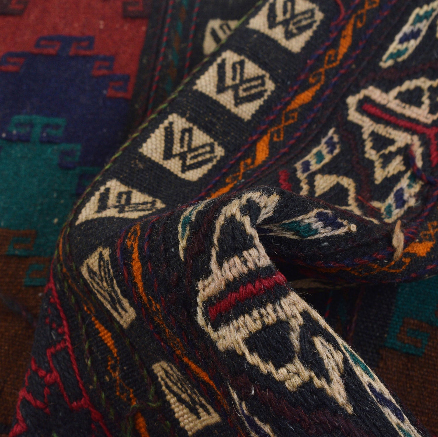 Hand Knotted Sufra Kilem Runner 2' 0" x 4' 8" ft / 60 x 142 cm - No. G23635