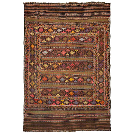 Traditional Flat Weave Kilim 5' 2" x 8' 0" ft / 158 x 245 cm - No. G23642