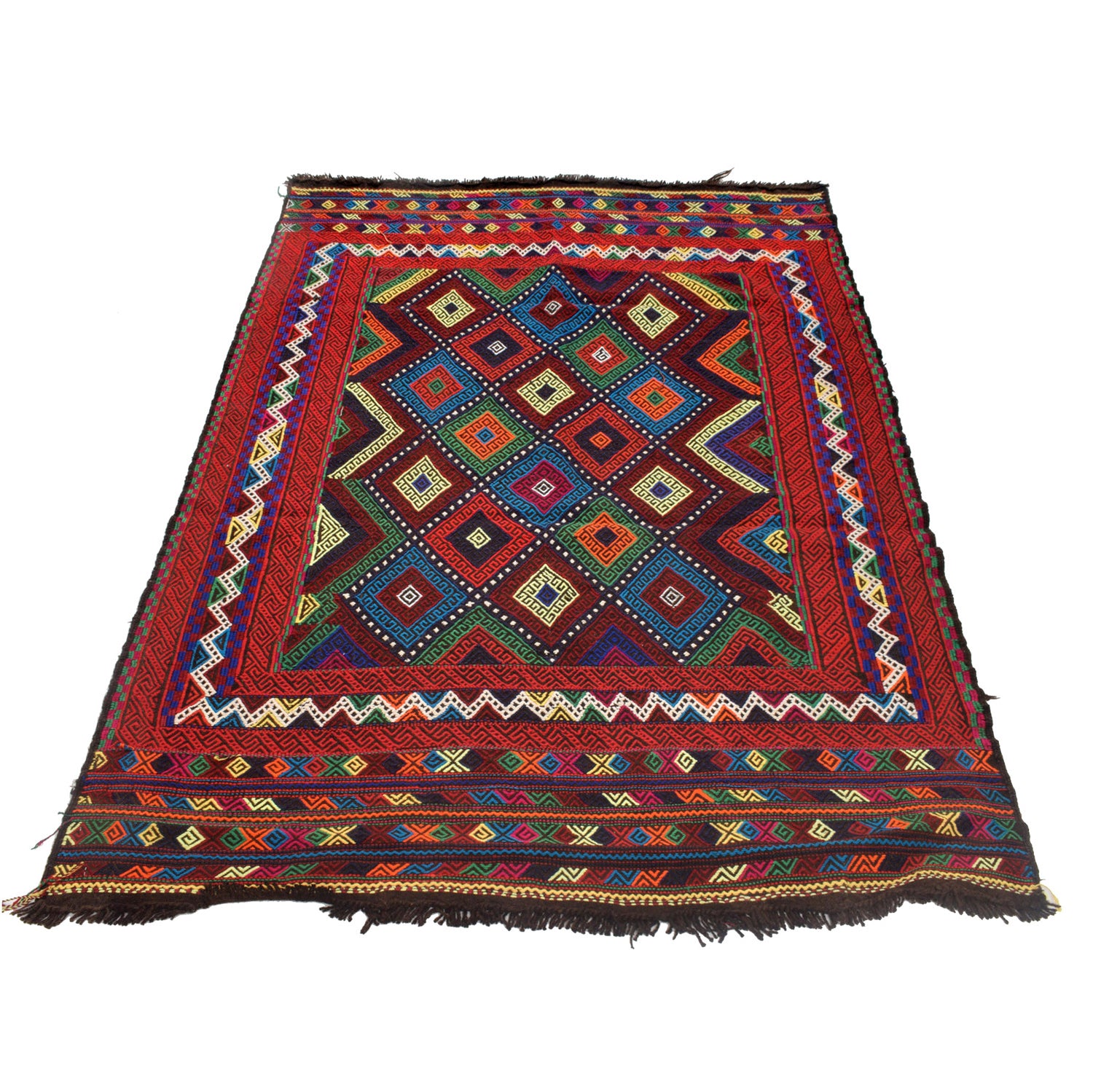 Handmade Suzani Kilim 4' 7" x 6' 4" ft / 139 x 194 cm - No. G23648