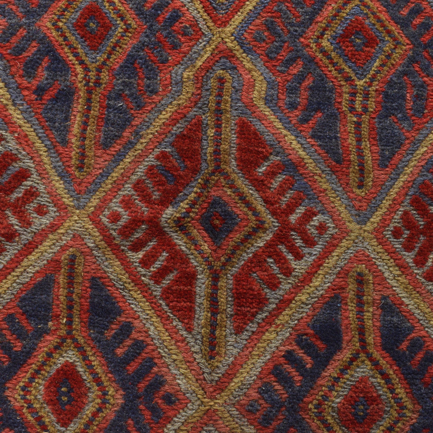 Red Mashwani Area Rug 4' 9" x 6' 3" ft / 144 x 190 cm - No. G23666