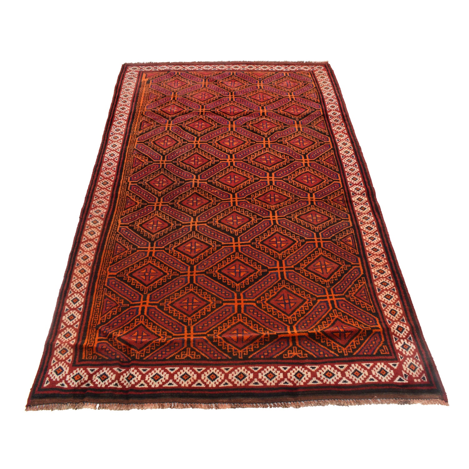 Red Color Baluchi Rug 4' 6" x 7' 5" ft / 136 x 227 cm - No. G23683