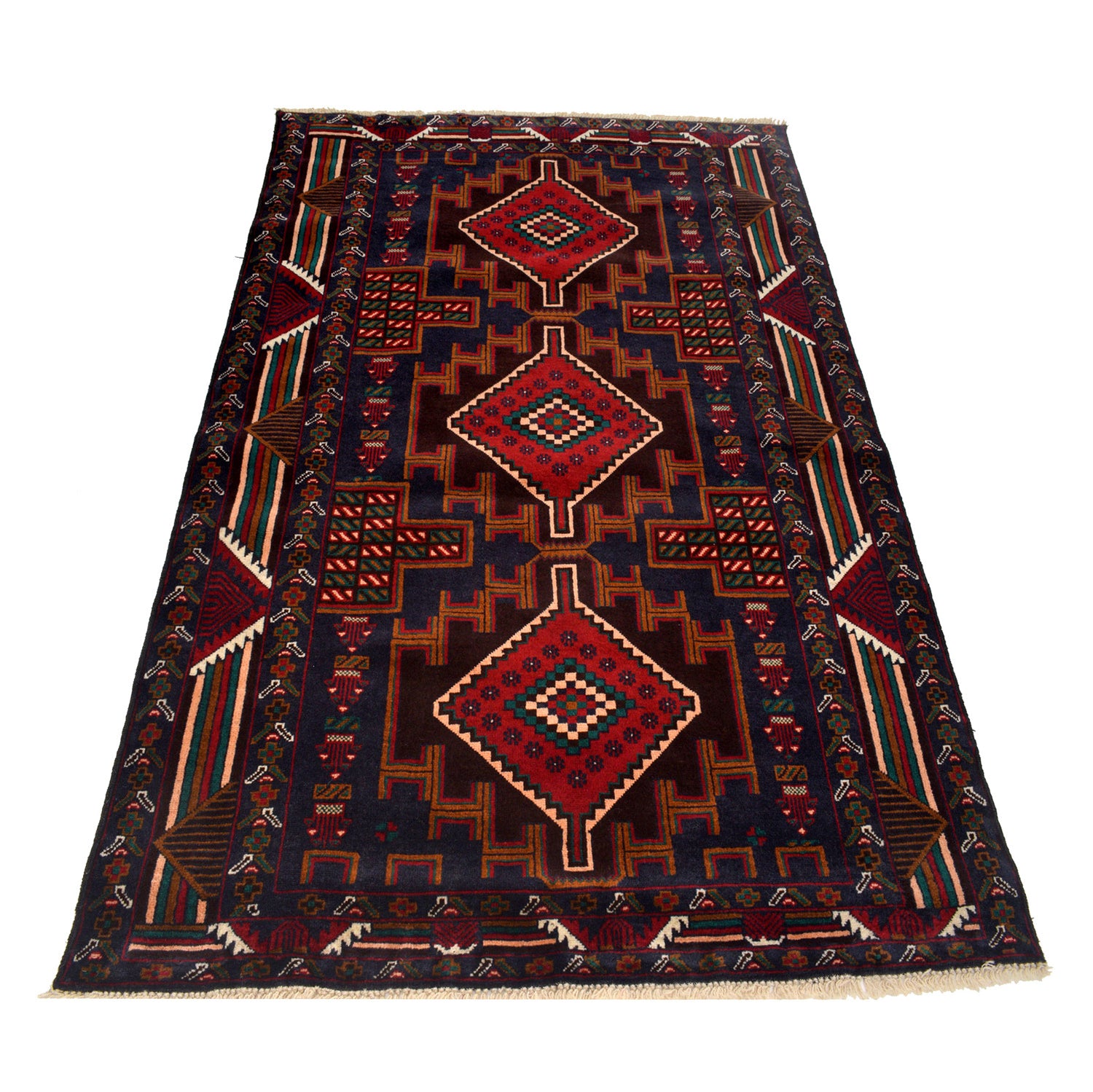 Traditional Baloch Rug 3' 10" x 6' 3" ft / 118 x 191 cm - No. G23714