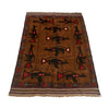 Authentic Afghan War Area Rug 3' 3" x 4' 9" ft / 98 x 146 cm - No. G23789