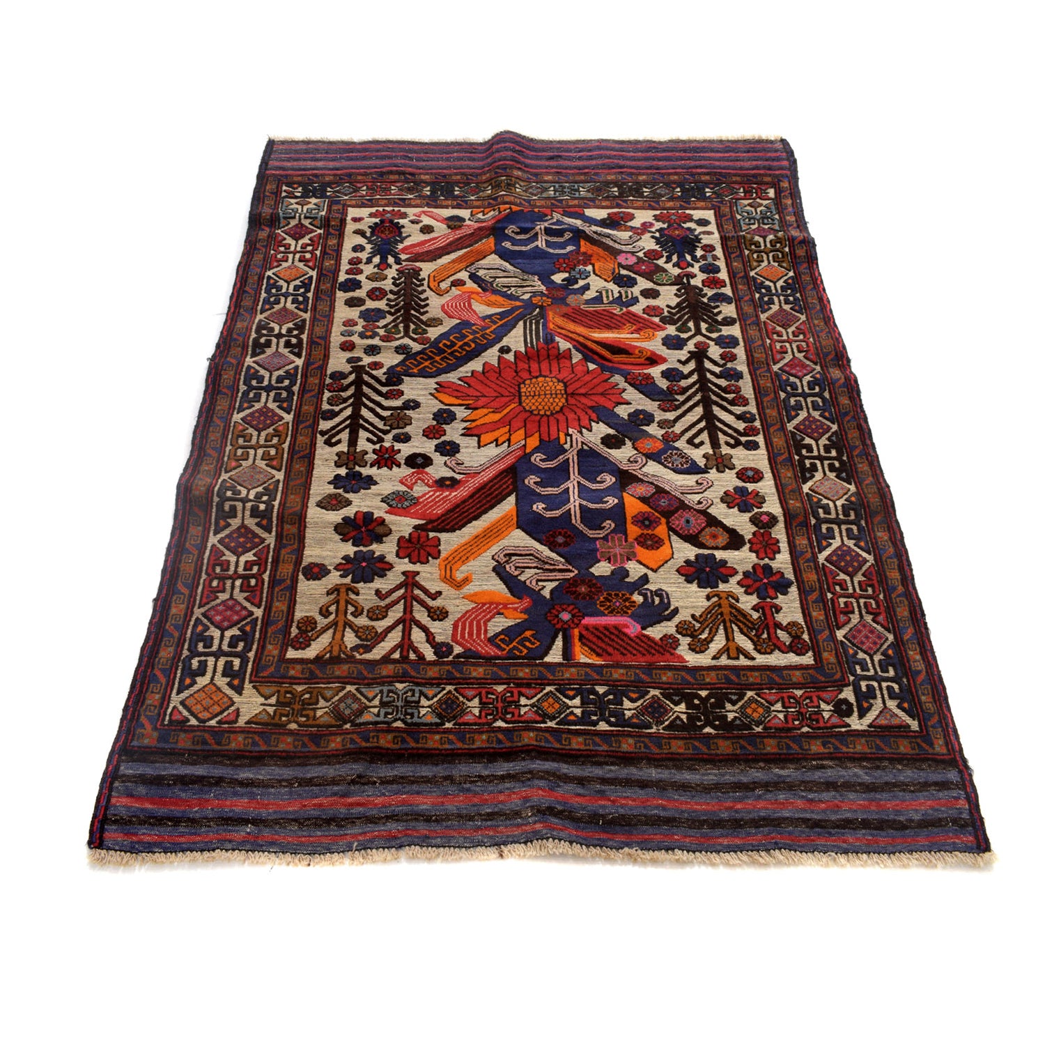 Handmade Barjista Kilim Rug 3' 10" x 6' 1" ft / 116 x 186 cm - No. G24187