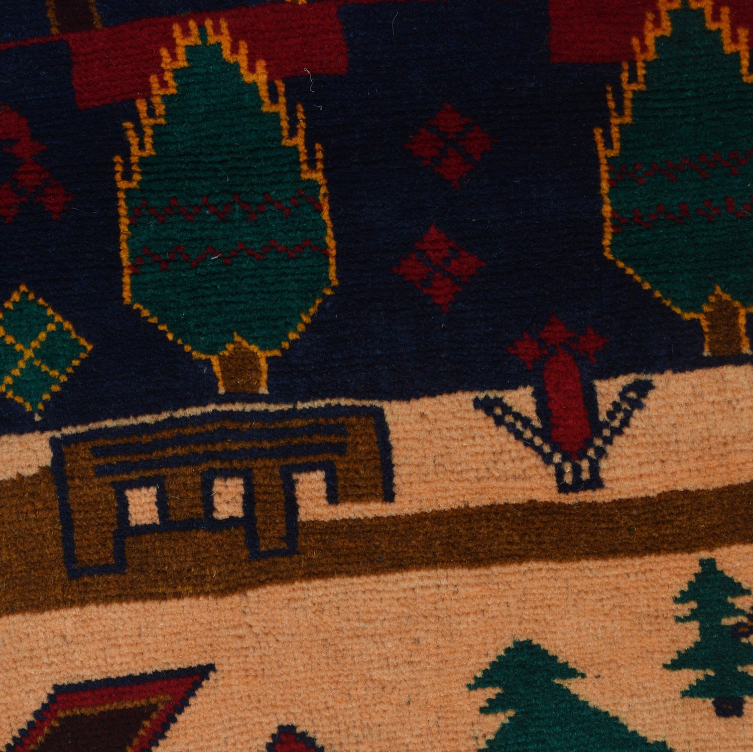 Handmade Picture Area Rug 3' 0" x 4' 2" ft / 91 x 128 cm - No. G24426