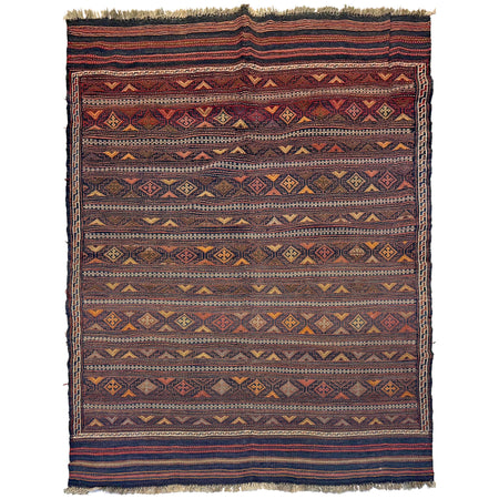 Afghan Laghari Kilim 4' 9" x 7' 1" ft / 146 x 217 cm - No. G24442