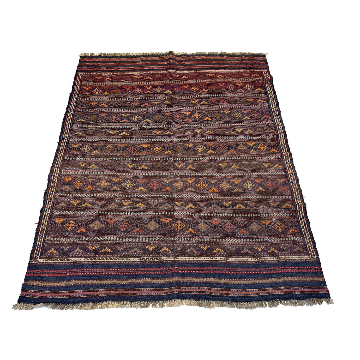 Afghan Laghari Kilim 4' 9" x 7' 1" ft / 146 x 217 cm - No. G24442
