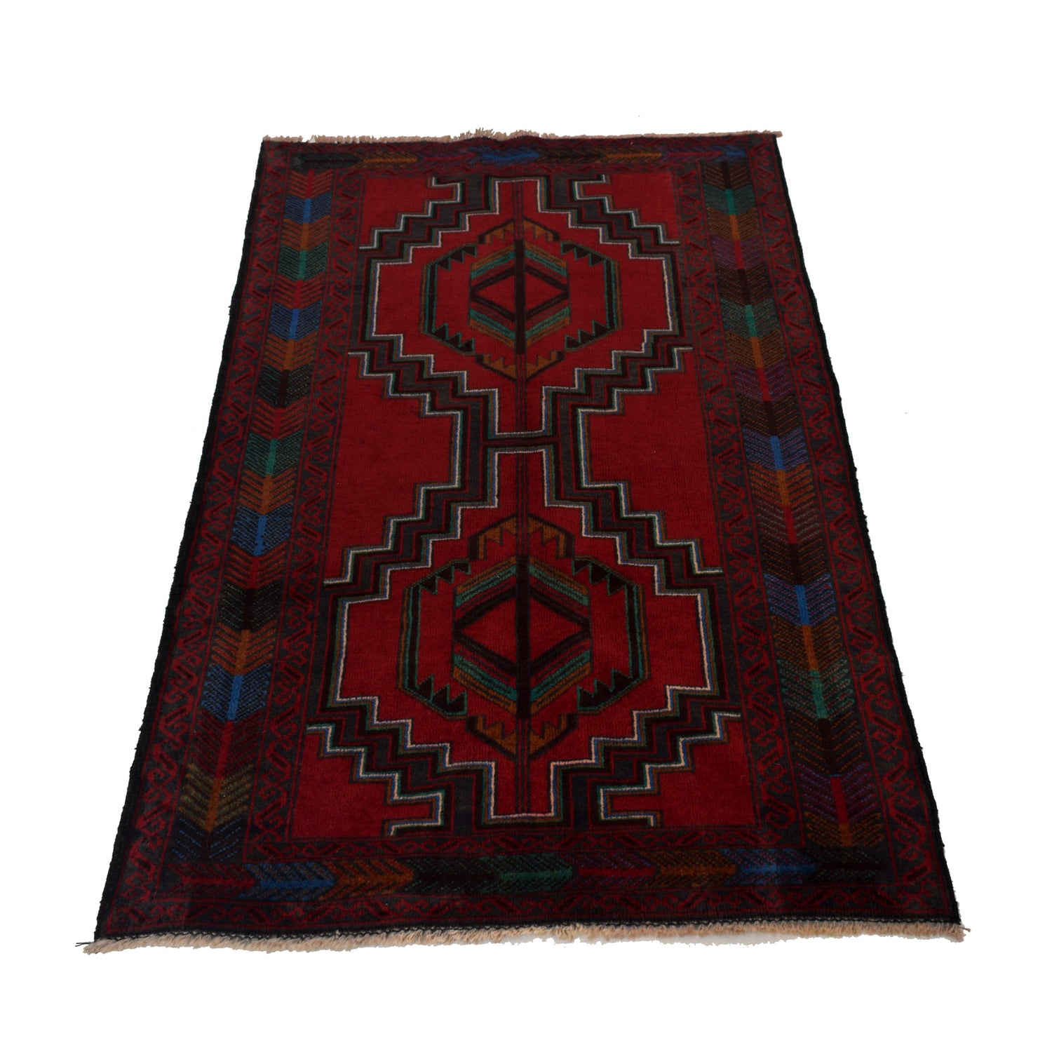 Multi Color Baluchi Rug 2' 9" x 4' 11" ft / 85 x 150 cm - No. G24450