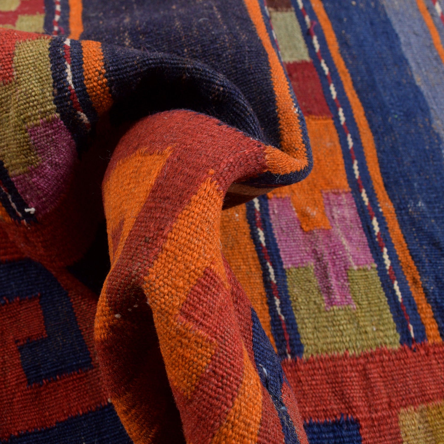 Afghan Maimana Kilim 3' 11" x 7' 1" ft / 120 x 216 cm - No. G24457