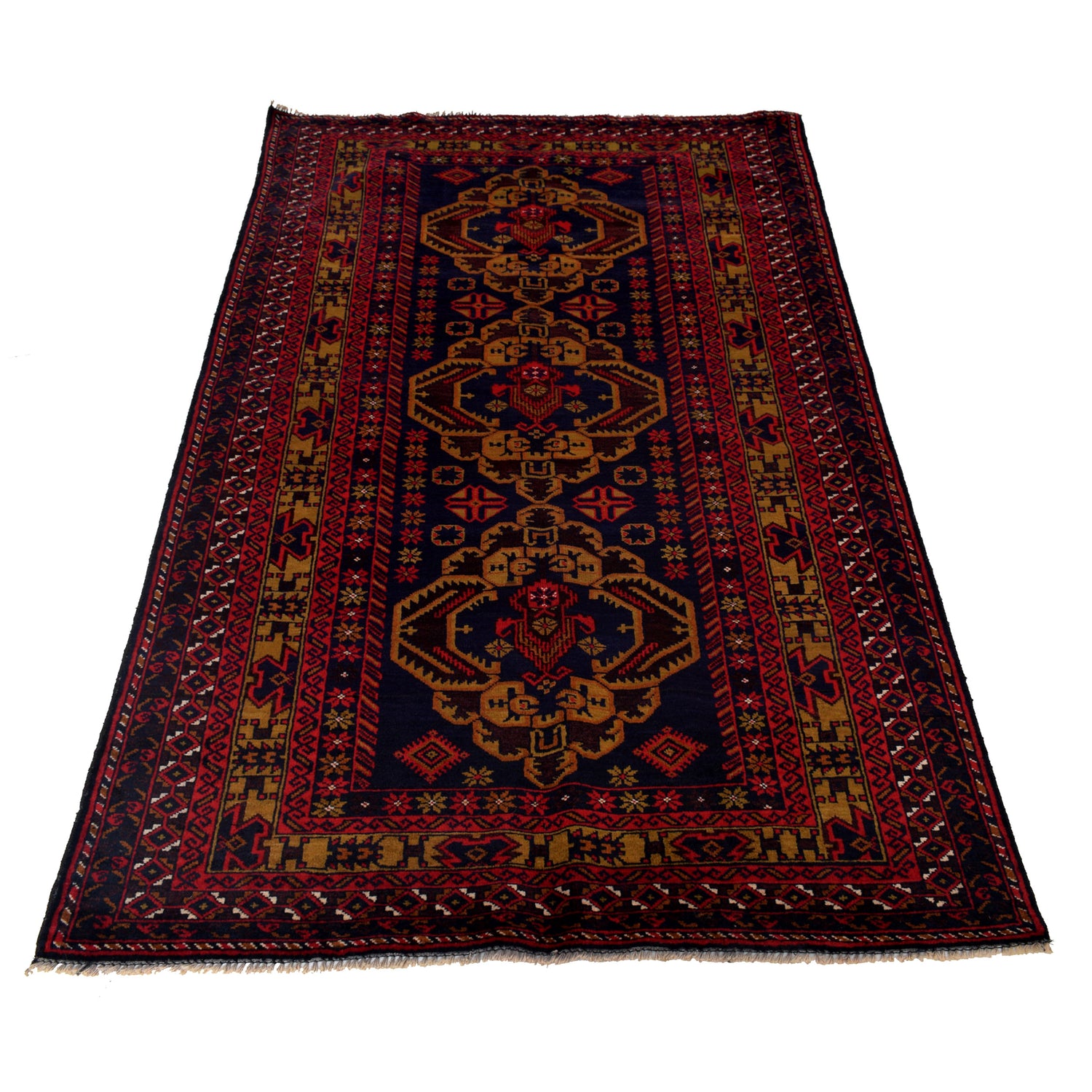 Handmade Baluchi Rug 4' 0" x 6' 9" ft / 122 x 207 cm - No. G24841