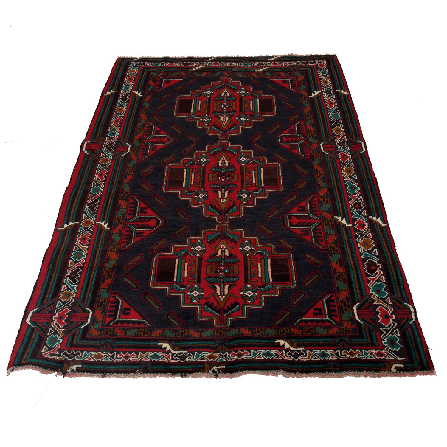 Handmade Baluchi Rug 3' 11" x 6' 3" ft / 120 x 190 cm - No. G24847